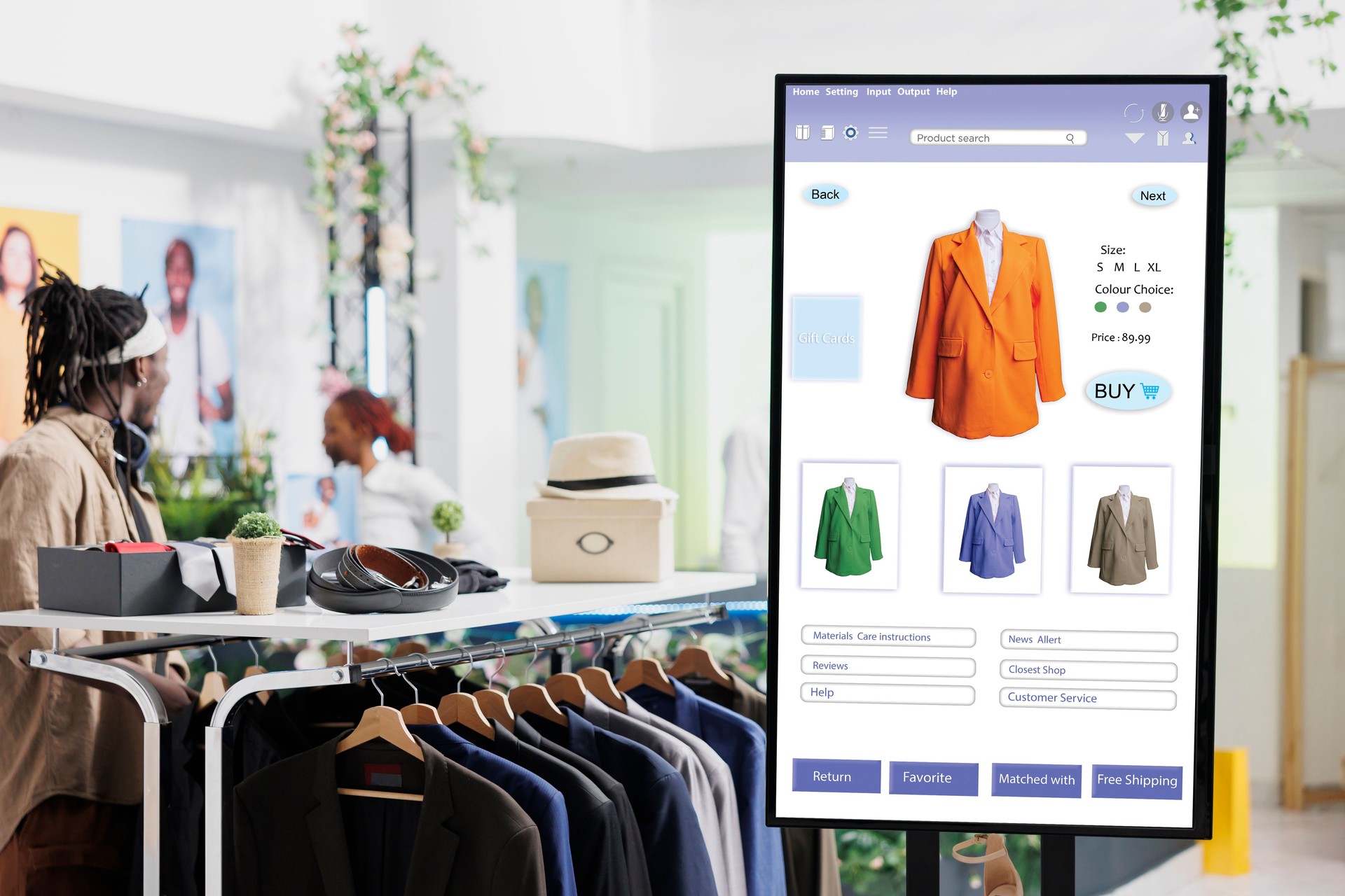 Interactive monitor board kiosk service