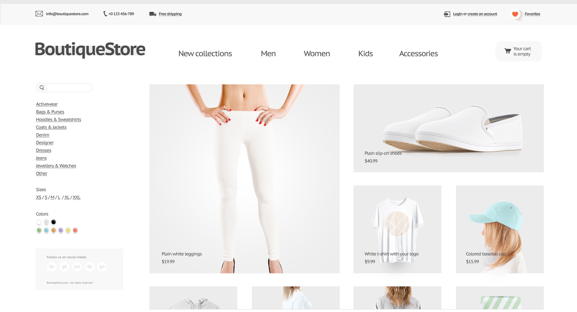 Fashion web store template mock up isolated